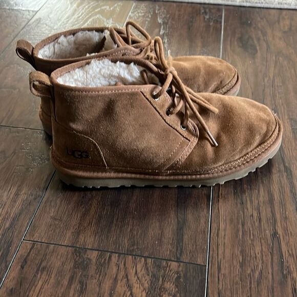 UGG NEUMEL CHESTNUT SUEDE/ SHEEPWOOL ANKLE BOOTS, WOMEN US 9 GUC - Picture 1 of 11